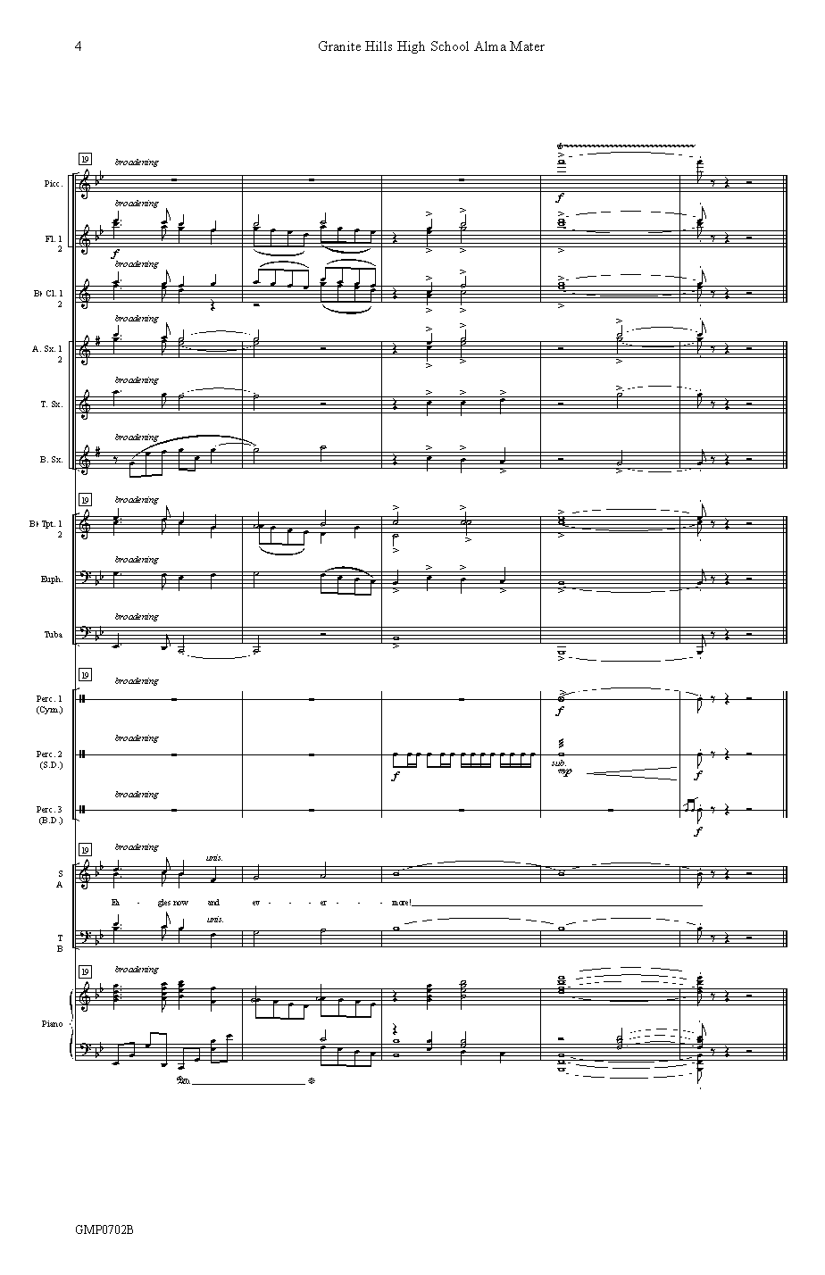 Granite Hills High School Alma Mater-Band, p.4